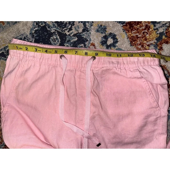 NWT St Johns Bay Cargo Jogger Pants Sz S Linen Blend Elastic Waist Drawstring - Picture 7 of 11